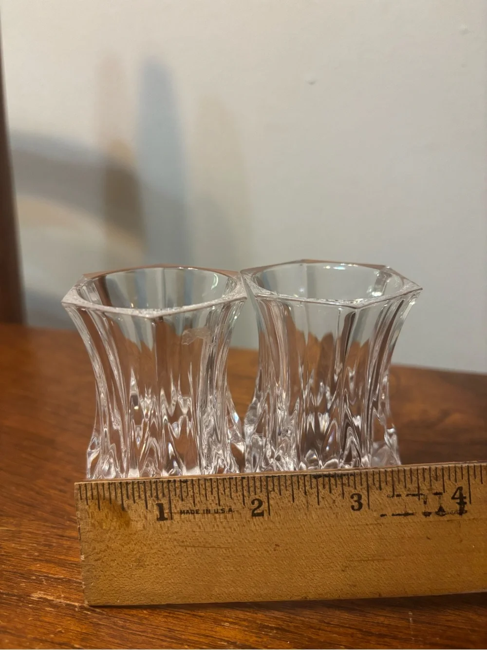 Vintage Cristal d’Arques bud vase/candle holder:set of 2